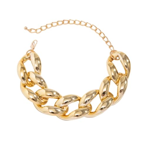 Collar de cadena cubana dorada para looks de noche y moda urbana punk