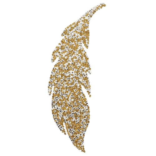 Operitacx Planchado De Hojas Pegatinas De Ropa Vides Falsas Encaje De Diamantes De Imitación Plantas Falsas Pedrería De Uñas Pedrería De Motivo Equipo Corpiño Yellow Resina
