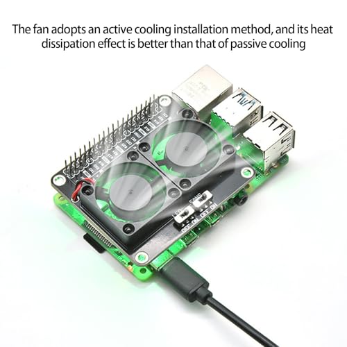Ventilador doble de refrigeración optimizada y soporte de latón para placa Raspberry Pi 7