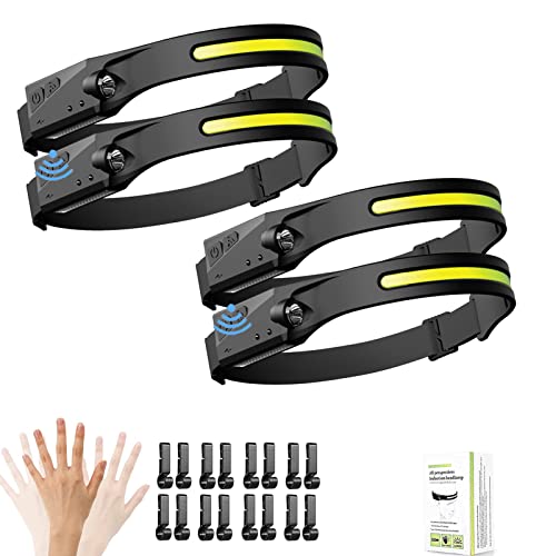 Image of LAKUMIQI Delfi Strip Light Pro Headlamp, Strip Lamp Pro, 230 Wide Beam Head Light, Led Headlamp Rechargeable Bright, Motion Sensor Waterproof COB XPE Headband Light for Outdoor Running, Fishing