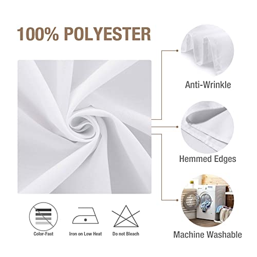 Veeyoo 120" Inch Round Tablecloth Polyester Circular Wrinkle Free Table Cloth – Solid Soft Dinner Table Cover For Buffet Table, Wedding, Parties And Dinner (White Table Cloths) #TOP2