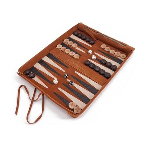 Backgammon Deluxe Sondergut en Cuir Cover