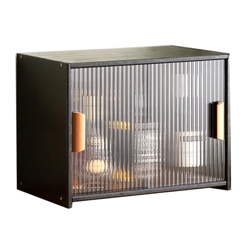 Gabinete de bar de vino con puertas de cristal, aparador de despensa de cocina, armario de encimera para comedor, organizar especias y cuencos