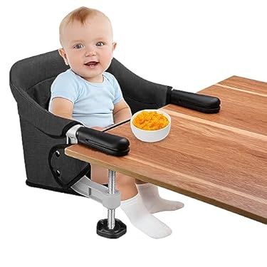 AMAZON - Hook On High Chair: Jozzve Baby High Chair, Portable High Chair for Travel, Foldable Fast Table Chair with Storage Bag, Baby Feeding Seat Clip On High Chair for Home and Travel (Black)