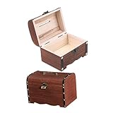  BESTonZON 2 Pièces Coffre au trésor Boite Rangement Boite de Rangement Coffre au trésor des Coffret à Bijoux Ancien Caisse d\'épargne coffres au trésor des Métal