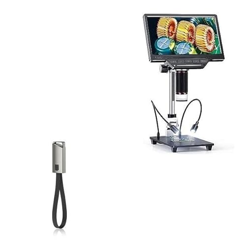 BoxWave Cable Compatible with Elikliv EDM201 Pro Digital Microscope (7 in) - USB Type-C Keychain Charger, Key Ring USB Type-C to Type-A 8 in USB Cable - Jet Black