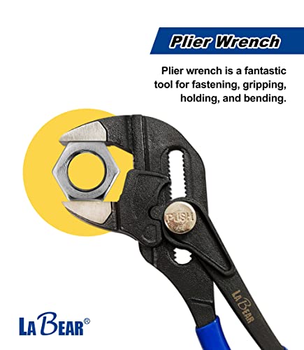 LABEAR - Chave de alicate, acabamento preto, garras paralelas lisas com alças confortáveis