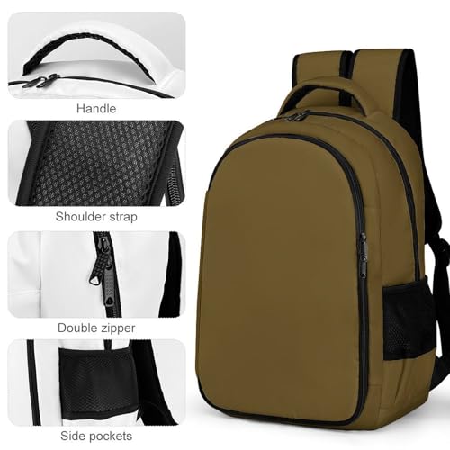 Men's Commuter Bag Large Travel Bag Portable Work Backpack With Double Zippers Brown4