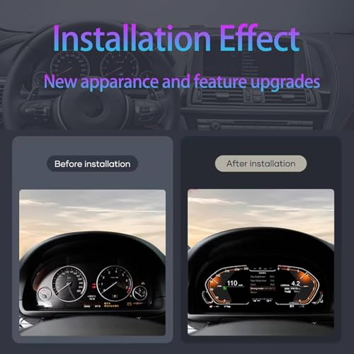 ASVEGE Digitales Armaturenbrett 12,3 Zoll für BMW F10 F11 F18 F06 F12 F13 F01 F02 F03 F25 F26 F15 F16 LCD Tachometer kompatibel mit virtuellen Messgeräten (ohne HUD)