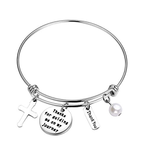 MYOSPARK Confirmation sponsor gift Thanks For Guiding Me On My Journey Sponsor Bracelet Appreciation Gift For Catholic Mentor Godmother (Guiding Me On My Journey)