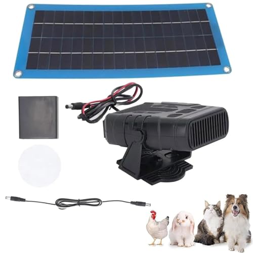 20/30W Solar Heater for Chicken Coop, Solarheizung Gewächshaus Komplettset, Tragbare Solarpanel Hühnerställe Heizung mit Überhitzungsschutz, Solarheizung für Haustierhäuser und Gewächshäuser (30W)
