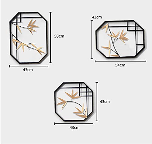Erddcbb Creativity Metal Wall Decor Pane Bamboo Metal Wall Art Hollow-Carved Design Iron Wall Sculptures New Chinese Style Suitable For Living Room Bedroom Hotel Office #TOP1