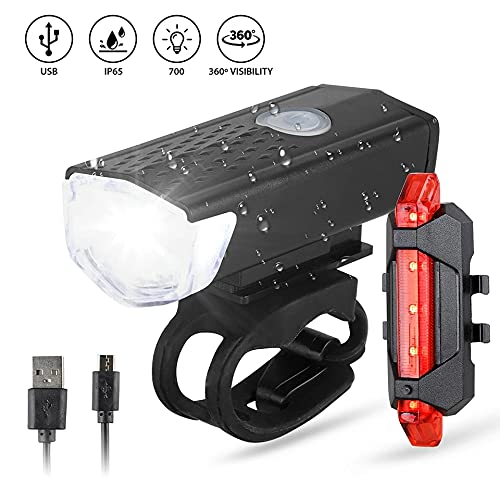 Kit Lanterna Farol Pisca LED para Bike Bicicleta Ciclismo MTB Speed Dianteiro Traseiro USB