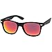 zeroUV - Classic Colored Mirror Lens Square Horn Rimmed Sunglasses for Men Women (3 Pack Polarized | Blue + Green + Red)