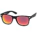 zeroUV - Classic Colored Mirror Lens Square Horn Rimmed Sunglasses for Men Women (Polarized | Rubberized/Red)