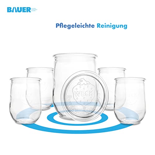 Foto von WECK 12er Set 1L Einmachgläser zum befüllen - Weckglas Tulpenglas als Marmeladenglas, Sturzglas, Einkochglas oder zur Aufbewahrung von Jogurt, Milch oder anderen Lebensmittel