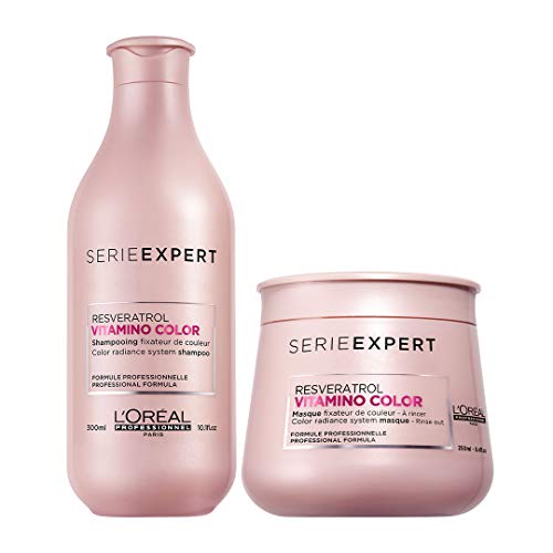 L'Oréal Professionnel - Duo Beauté Série Expert Vitamino Color Prism - 1 shampooing fixateur et perfecteur de couleur 300ml & 1 masque fixateur de couleur 250ml