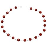 Kette Collier aus Koralle Schaumkoralle rot-brun glatt Korallenkette Damen Ø10mm