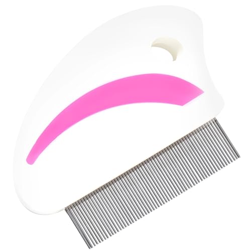 Tressify Stainless Steel Pet Comb, Dog & Cat Flea & Tear Stain Remover, 3.1 X 2.4 in, Ergonomic Handle with Dense Teeth, Easy Flea & Eye Booger Removal