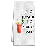 IRTAGANNY Trendy Bloody Mary Cocktail Kitchen Towels, Gifts for Cocktail Lovers, Bloody Mary Gifts Dish Tea Hand Towels for Kitchen Bar Cart Decor, 16x24 Inch