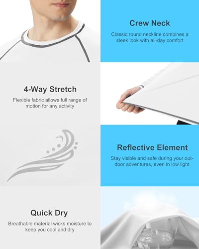 Roadbox Mens Sun Protection Swim Shirt, Long Sleeve UPF 50+ Rash Guard, Quick-Dry Fishing Shirts for Beach Surfing Hiking4