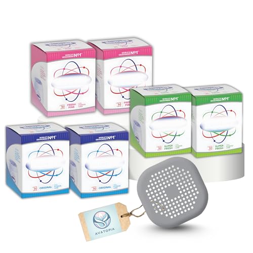 Odour Neutralising Gel Power Orbs 6 Pack & Silicone Drain Protector Bundle Strong Air Freshener Gel for Home Room Freshener Long Lasting Odour Eliminator Shower Hair Catcher Plug Trap Filter