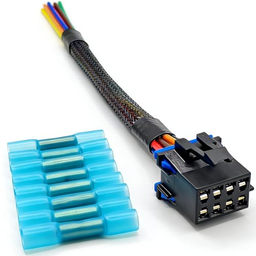 HVAC Heater Climate Fan Speed Control Plug Connector Wiring Harness Pigtail 8pin Compatible with 1996-1999 Chevy Tahoe Silverado 1500 2500 3500 Replaces #15306189 PT1346 969907