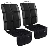 Car Seat Protector, 2 Pack Large Car Seat Protectors for Child Baby Car Seat with Organizer Pockets, Thick Padding Waterproof Car Seat Protector, Auto Vehicle Leather Seats Dog Mat Cover Pads, Black