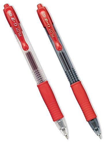 Pilot G2 bolígrafo gel rojo, 1 fina y 1 extrafina