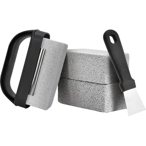Griddle Stone Grill Brick - Grill Bricks Cleaning Block Barbecue Grill Cleaner Pumice Stone for Blackstone Griddle Accessories Flat Top Brick -3 PCS Grill Cleaning Bricks with Handle - Image 7