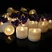 Cozeyat 24pcs Soft Warm White Battery Tea Lights Romantic Flameless LED Candles with Petals for Proposal, Wedding Receptions, Ceremony, Bridal Shower, Dinner Table Setting,Christmas Party Home Decor