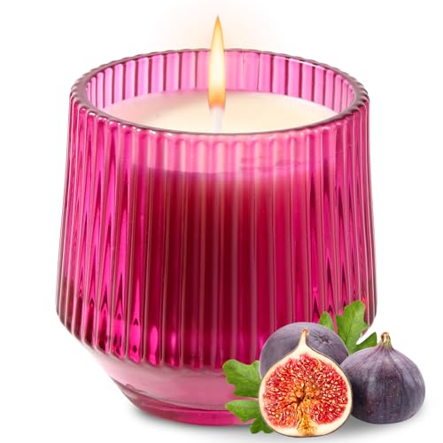 PPIFAS Mediterranean Figs and Sandalwood Scented Candles Gifts for Women, Mom, Valentine's Day, Christmas, Natural Soy Wax Aromatherapy Candle, Scented Jar Candle, Home Decor