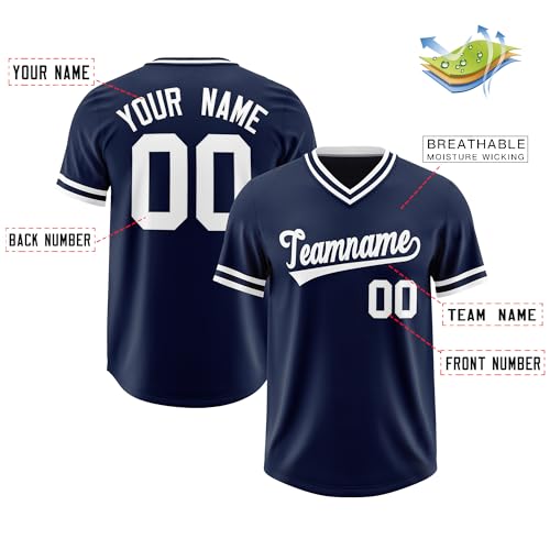 KXK Custom V-Neck Baseball Jersey Pullover Sports Shirt Personalized Stitched Name Number for Men Women Youth miniatura 2