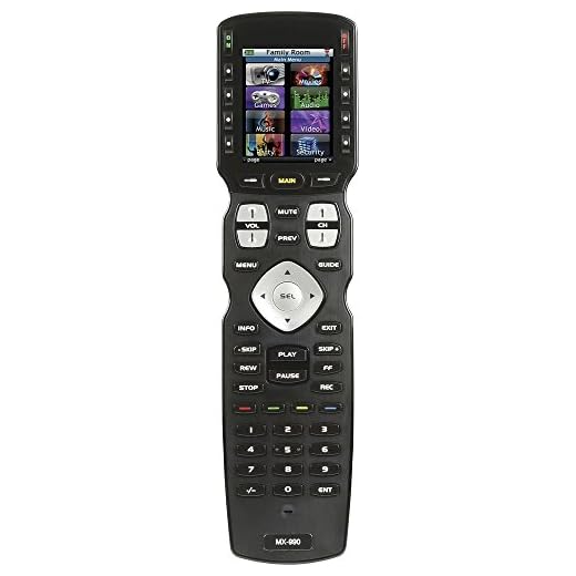 UNIVERSAL REMOTE MX-990 Complete Control IR/RF Remote with Color LCD Screen, Black (MX990)