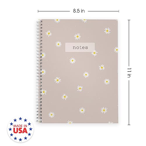 Carnet à spirales Daisy grand format cahier ligné couverture souple pour écriture et notes - 2