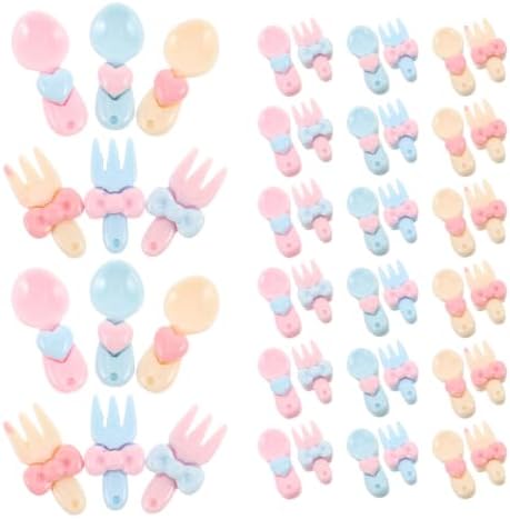 60pcs Phone Case Decorations Charm Cute Fork Spoon Heart Set