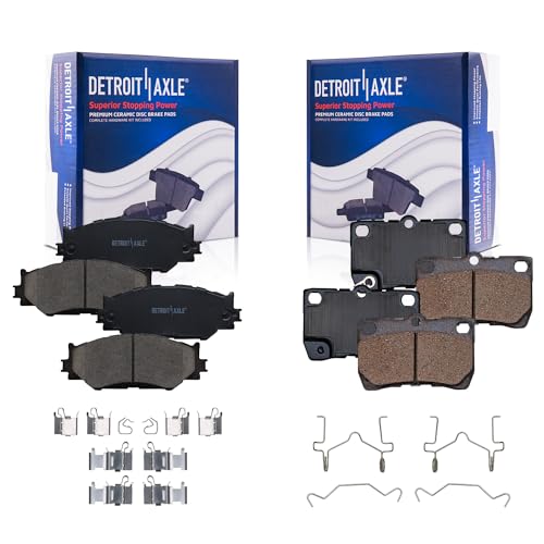 Image of Detroit Axle - Brake Pads for 2006-2013 Lexus IS250 Replacement 2007 2008 2009 2010 2011 2012 Front and Rear Ceramic Brakes Pads