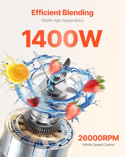 Image of VEVOR Professional Blender for Smoothies, 85 oz 1400W,with Powerful Motor, Multi-Functional Food Processing for Smoothie /Milkshake /Juice, Fits for Kitchen