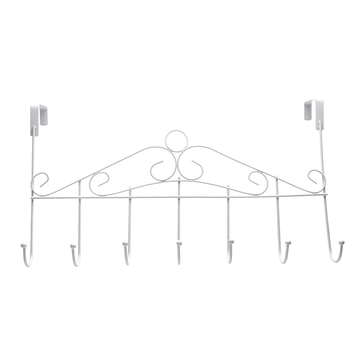 IXMLDAXD Coat rack， with 7 Hooks,Metal Towel Hook,Decorative Clothes,Hanging Storage Rack for Hat,Coats,Purses,Scarves(White)