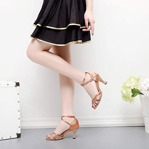 AOQUNFS Scarpe da Ballo Strass Donna Latino