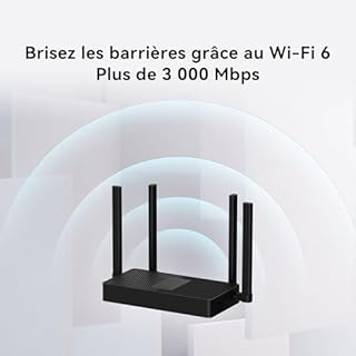 HUAWEI WiFi AX3S, Routeur Wi-FI 6 AX3000 Gigabit Dual Band, 4 Ports GE WAN/LAN Auto-adaptatifs, amplificateur Wi-FI, sécurité HomeSec™, Exclusivité Amazon