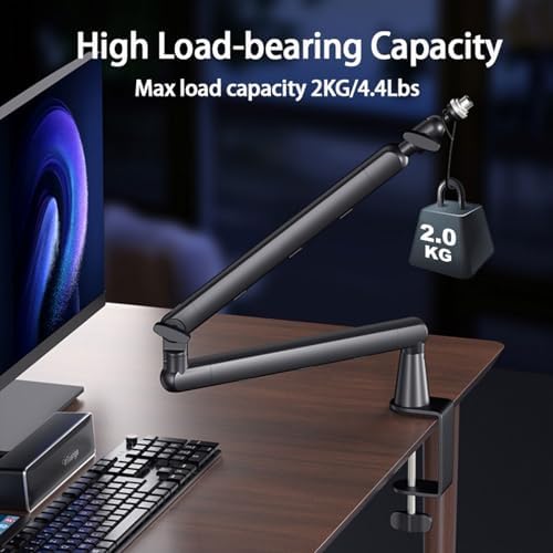Bild 3 - Gaming Mikrofon mit Low Profile Mic Arm, Mikrofonarm mit Kabelkanälen für Podcast Streaming Studio Gesangs, für Blue Yeti,Snowball iCE, HyperX QuadCast,SoloCast,Elgato Wave,Etc