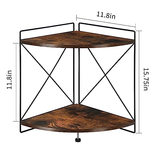 Yinmit Kitchen Counter Corner Shelf, 2 Tier Bathroom Counter Organizer, Wooden Bathroom Countertop Organizer, Perfect Counter Corner Shelf For Bathroom And Kitchen (Rustic) #TOP2