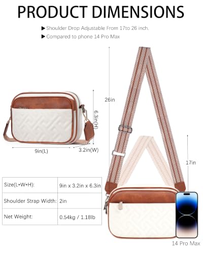 Image of Crossbody Bags for Women,Multi-Pocket Leather Crossbody Purse
