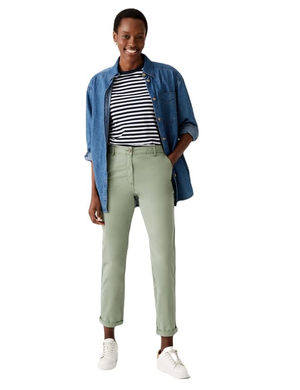 Image of Marks & Spencer Cotton Rich Tea Dyed Slim Fit Chinos