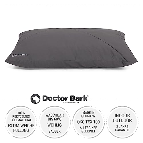 Doctor Bark Country Hundekissen Große Hunde Waschbar - Hundebett Weich - Liegekissen Kuschelig Pflegeleicht - GreenLabel (Country-Kissen - L, Grau)