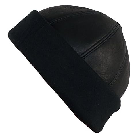 Dazoriginal Gorro Docker Grueso Cuero Hombre Negro Cover