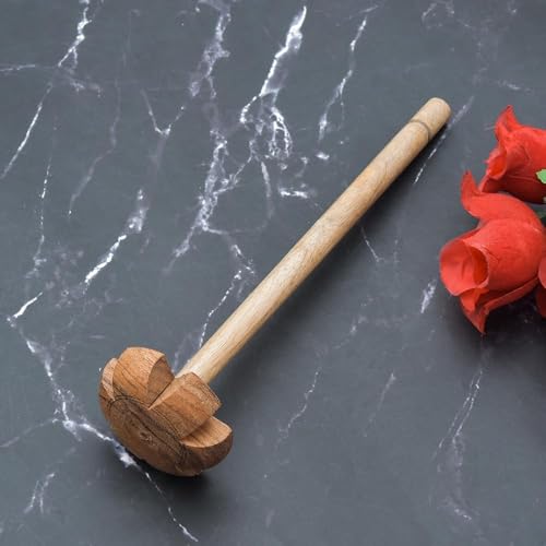 Image of Sanjeev Kapoor by OGGN Wooden Hand Mathani, Chaas /Butter Milk /Lassi Maker, Traditional Saag Ghotni, Natural Wood Hand Mixer Blender for Cooking, Pure Solid Kitchen Tools