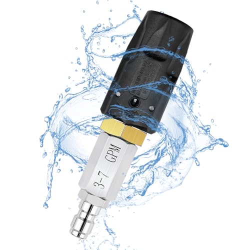 Adjustable Downstream Soft Wash Nozzle Twist Nozzle 0 to 60 spray pattern with Low to High Reach for elevated areas and hard to reach for use with Pressure Washer 3-7 GPM