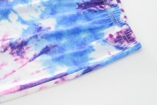 Image of Tie Dye Pajamas for Girls Soft Butterfly Sloth Fall Clothes Big Kids Sleepwear 2-Piece Long Sleeve Set Size 6-16